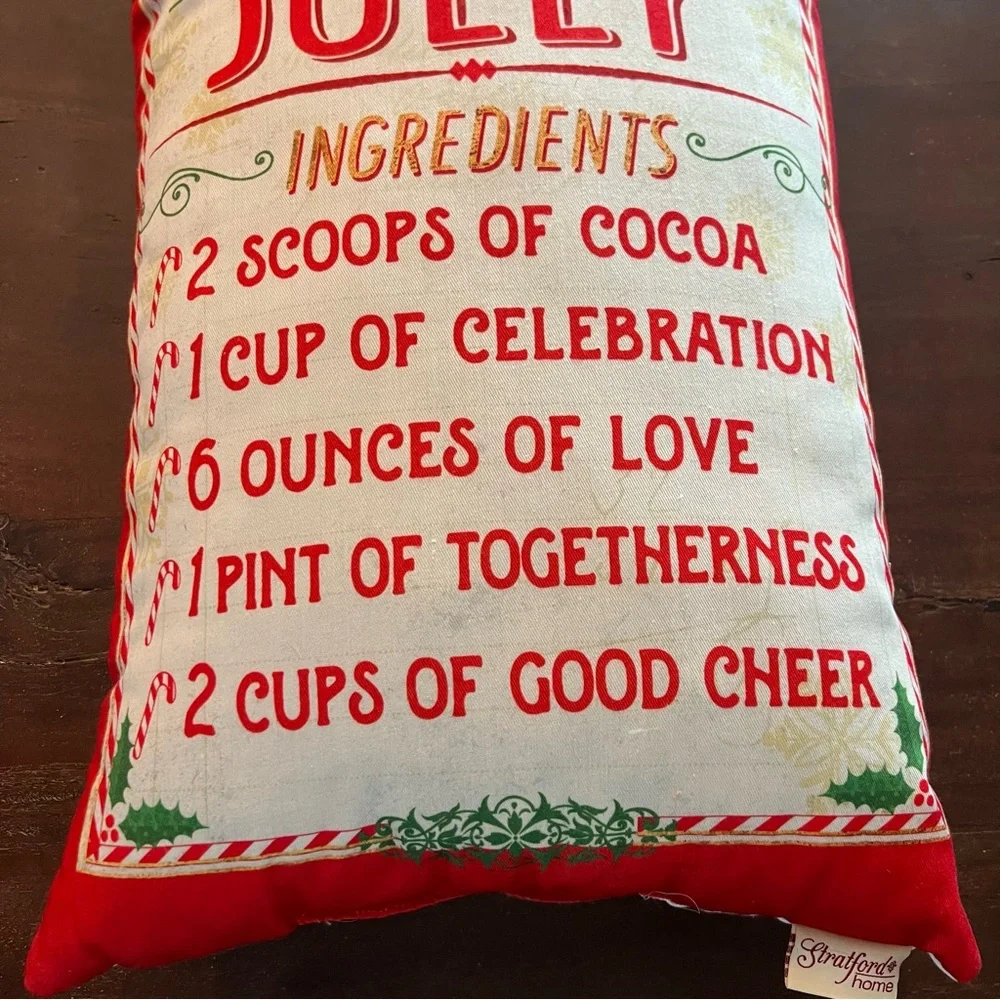Recipe For Jolly Holiday Pillow - Red, Green, and White